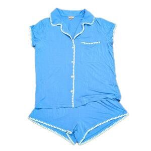 Eberjay Frida Tencel Modal Relaxed Short PJ Set Size Small Periwinkle